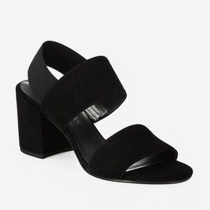 Stuart Weitzman Black Access Block Heel Black San… - image 1